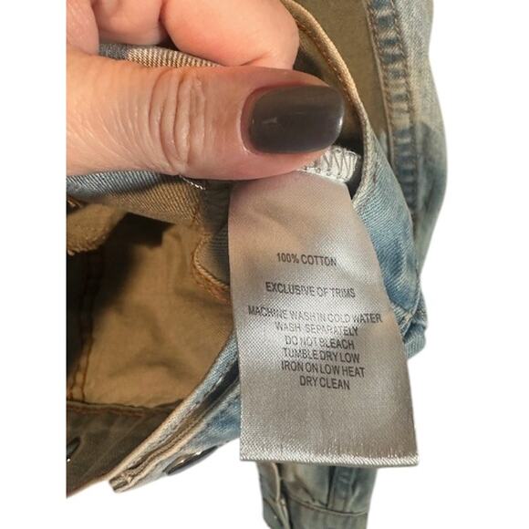 Design Lab Lord & Taylor Light Blue Patch Streetwear Denim Jean Jacket Women Med - Picture 7 of 12